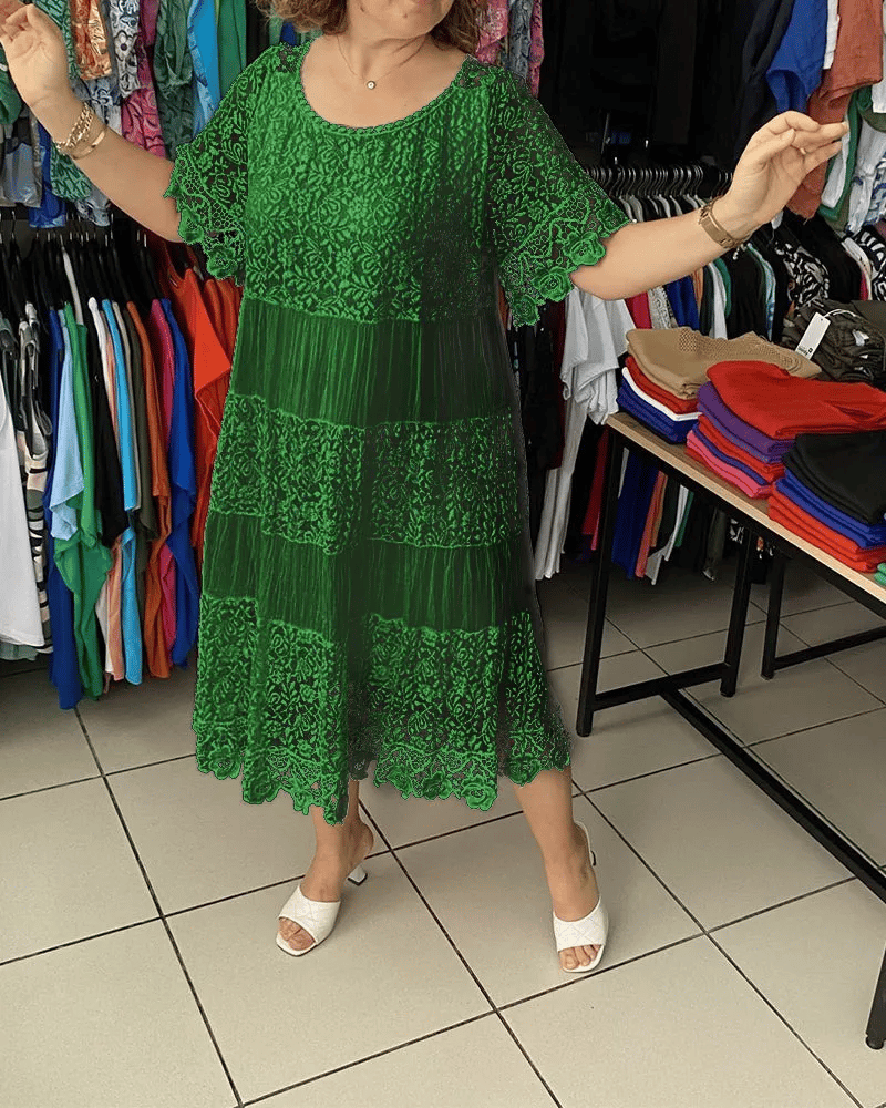 GR | Stilvolles Kleid Mit Feiner Spitzenverzierung