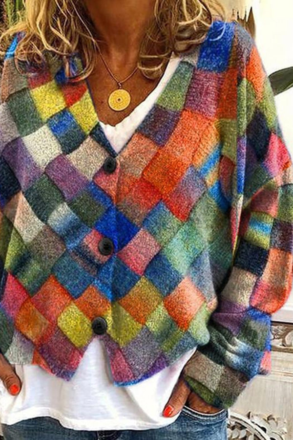 GR | Printed boho vest in vintage style 