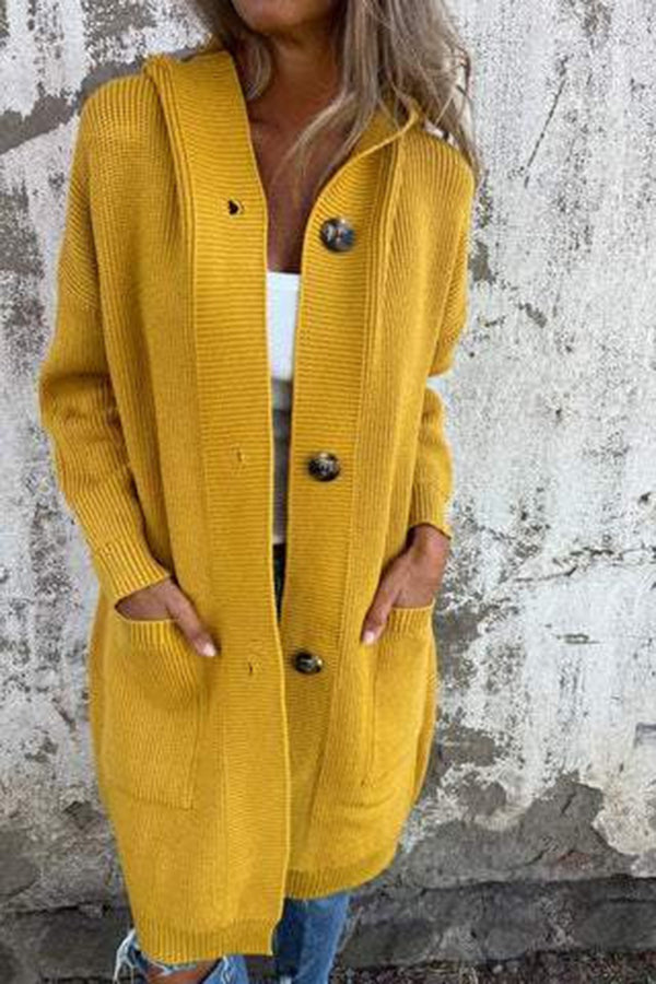 GR | Lässiger Herbst Strickcardigan mit Kapuze für Frauen