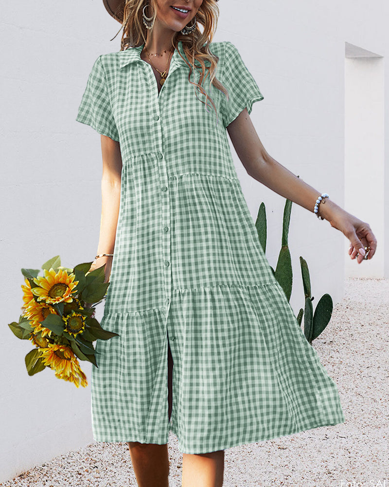 GR | Lässiges kariertes Hemdkleid