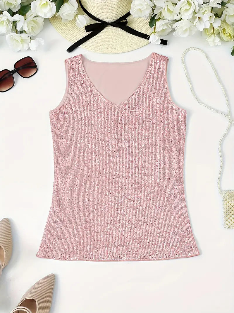 GR | Elegant sleeveless top with sequins