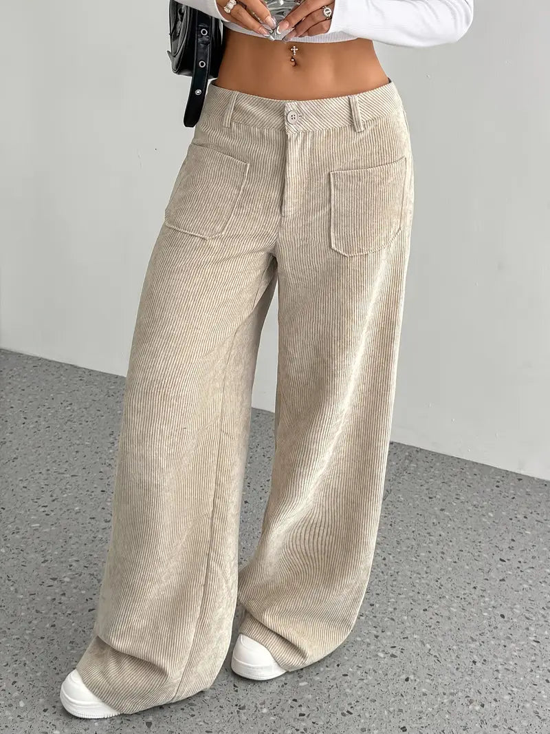 GR | Cordhose Mit Weitem Bein Für Frauen