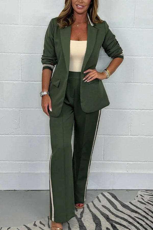 GR | Stylish Autumn Chic Blazer and Trousers Set for Women