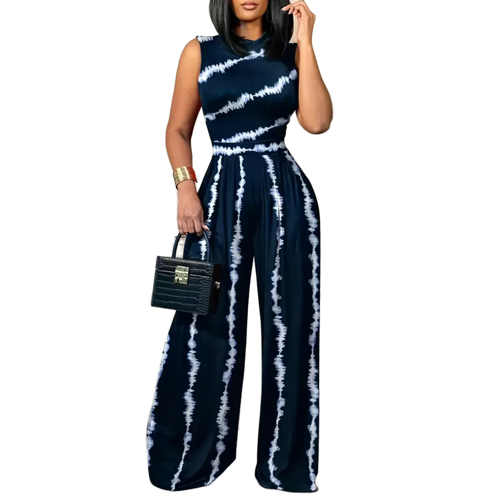 Sleeveless jumpsuit - Boho - Floral print Wide leg