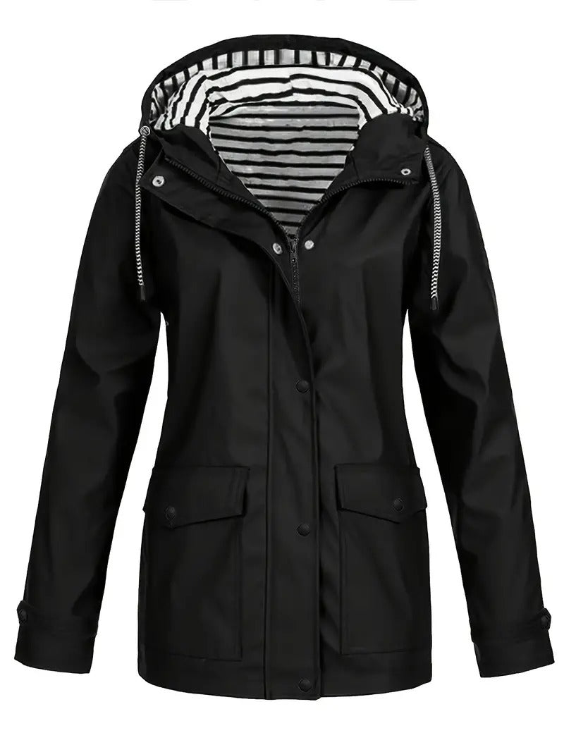 GR | Hooded jacket with pockets, waterproof fabric and long sleeves