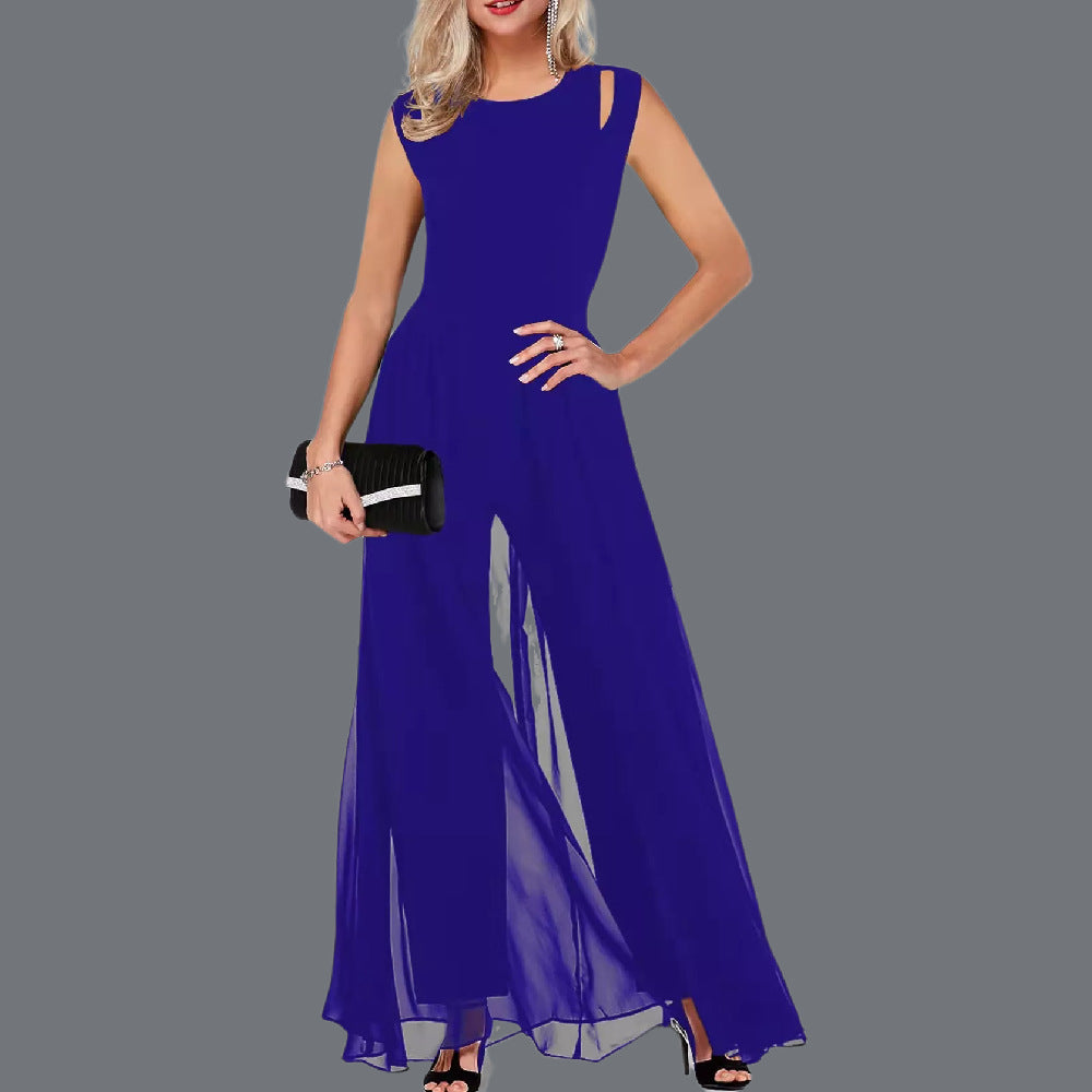 GR | Solid Color Women's Jumpsuit Made of Milk Silk