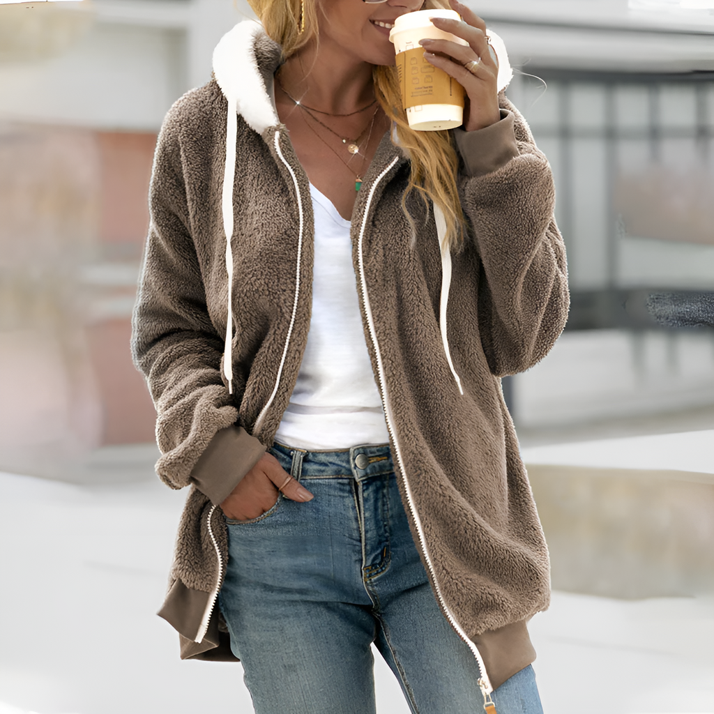 GR | Comfortable super-soft fleece jacket with hood 