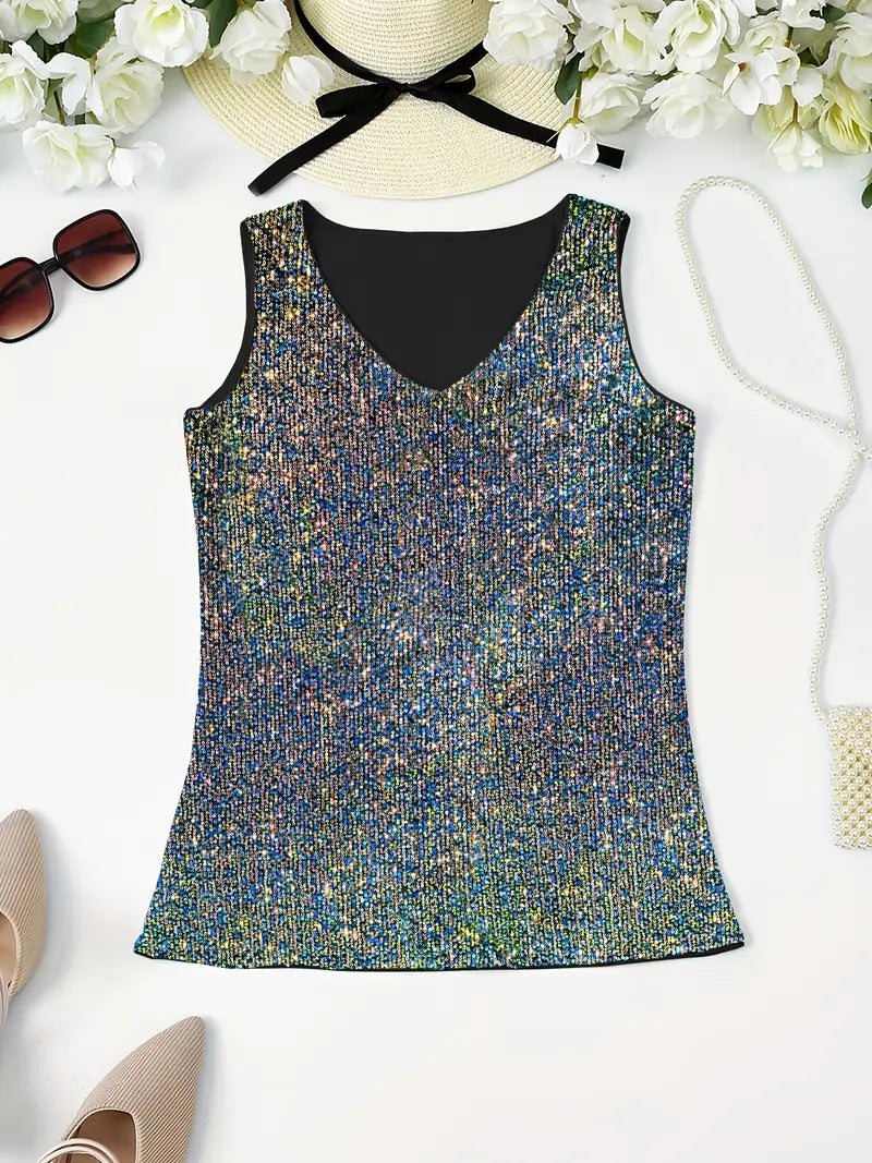 GR | Elegant sleeveless top with sequins
