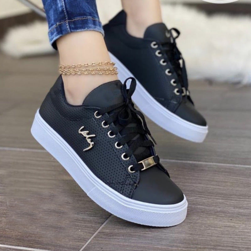 GR Women's Sneakers: Flat, breathable lace-up shoes for girls" 