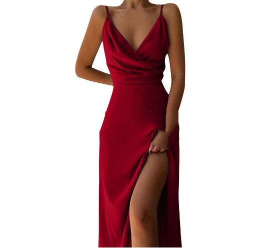 GR | V-Ausschnitt Midikleid Mit Druck Und Schlitz