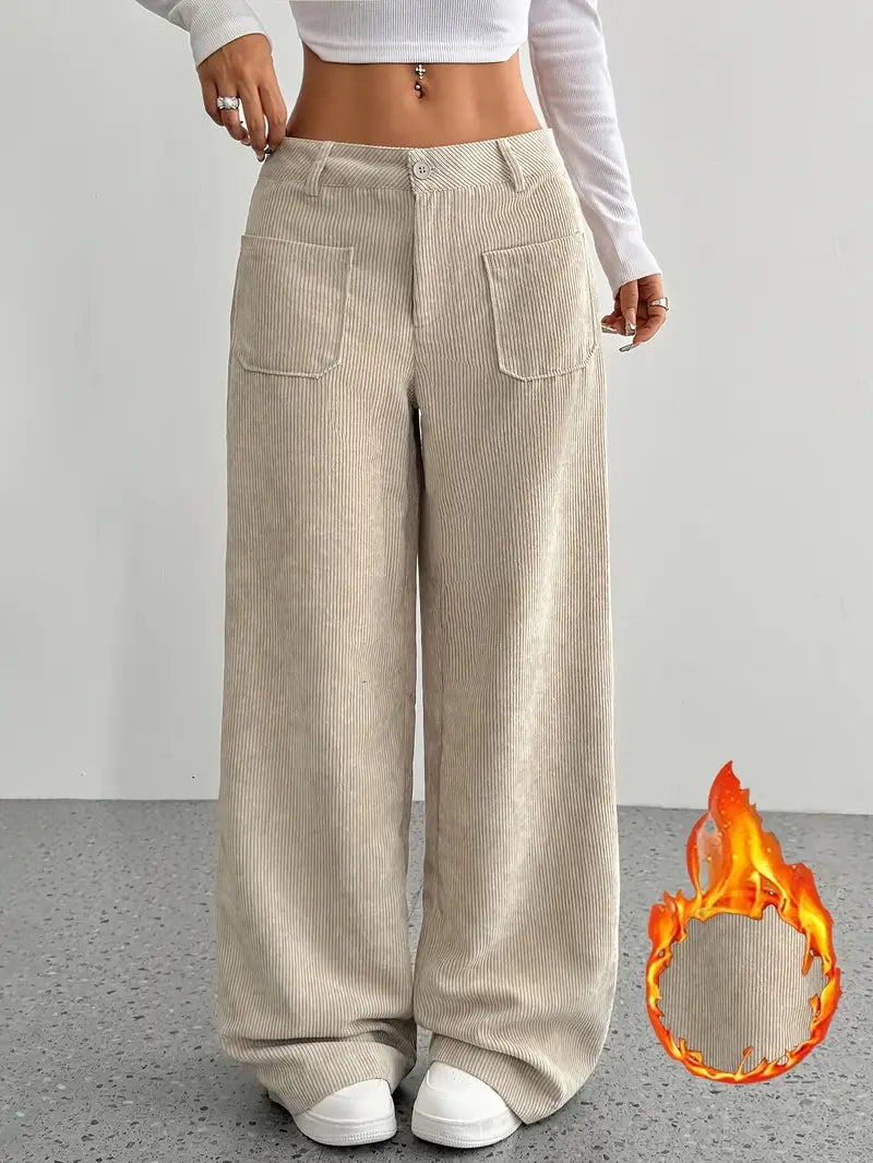 GR | Cordhose Mit Weitem Bein Für Frauen