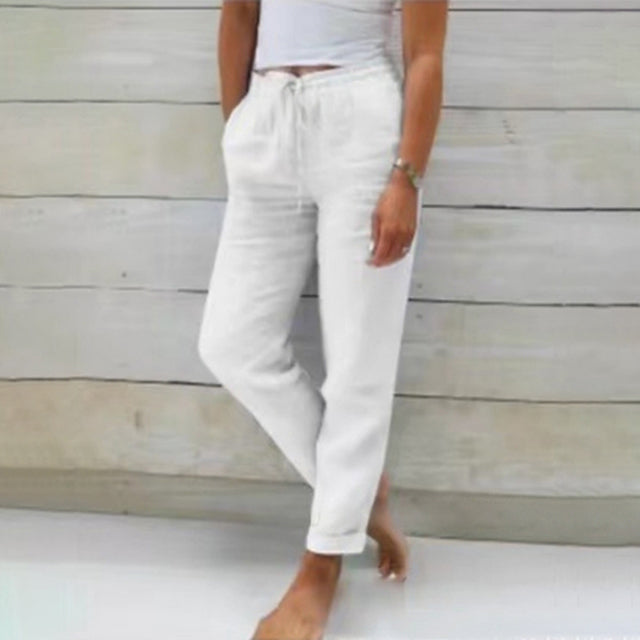 GR | Casual, straight-cut linen trousers
