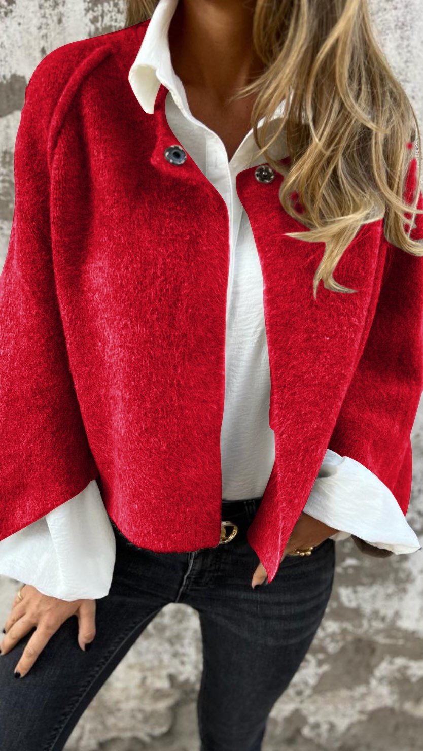 GR | Rundhals-Wolljacke Für Frauen Mit Langen Ärmeln