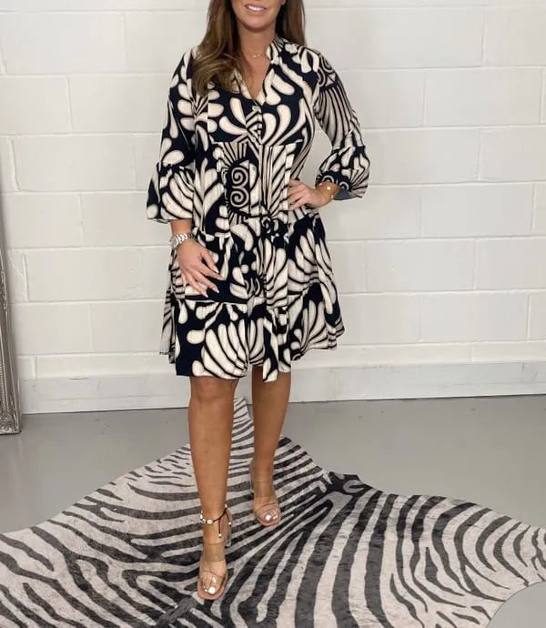 Elegant summer dress with a V-neck
