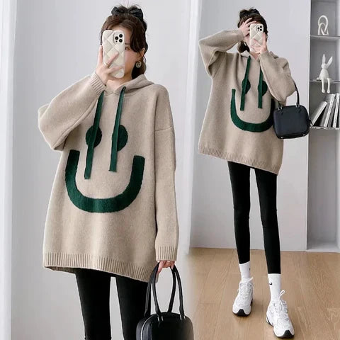 GR | Hoodie Mit Smiley-Print Für Frauen