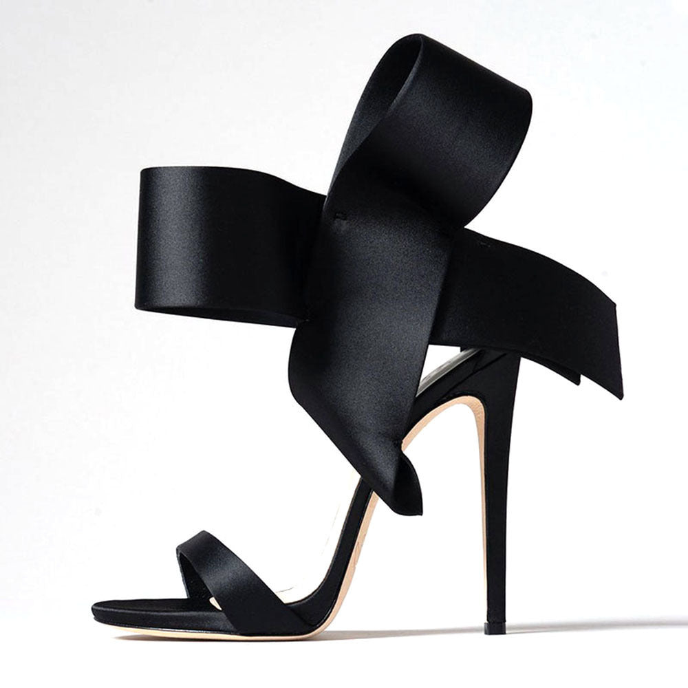 GR | Summer Plus Size Bow Ankle Strap High Heel Sandals for Women