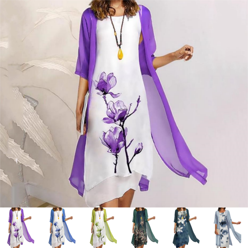 GR | Stilvolles Anzugskleid Mit Blumenmuster