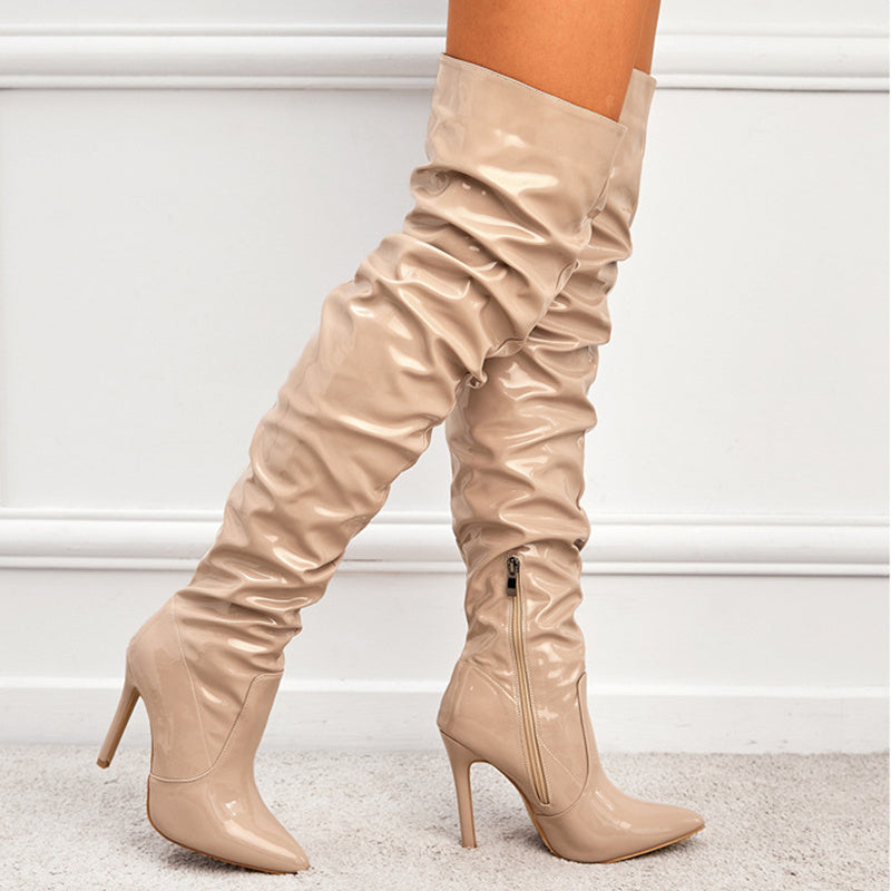 GR | Knee-high long boots for women with super high heels for parties