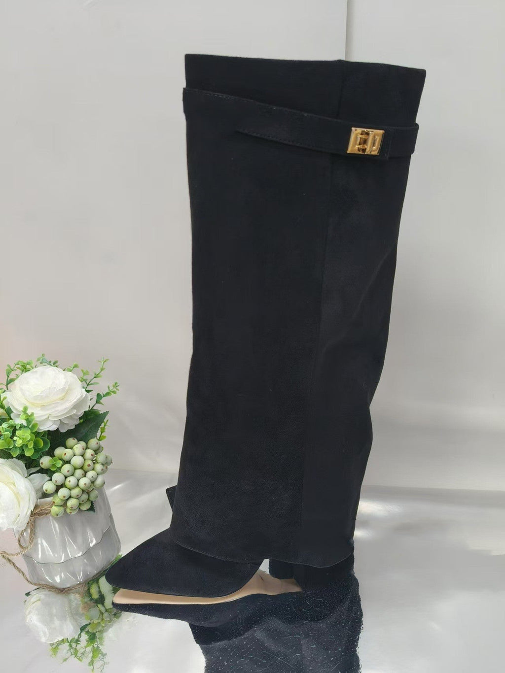 GR | Verschluss Hosen Stiefel Reiterstiefel Mittlere Wade