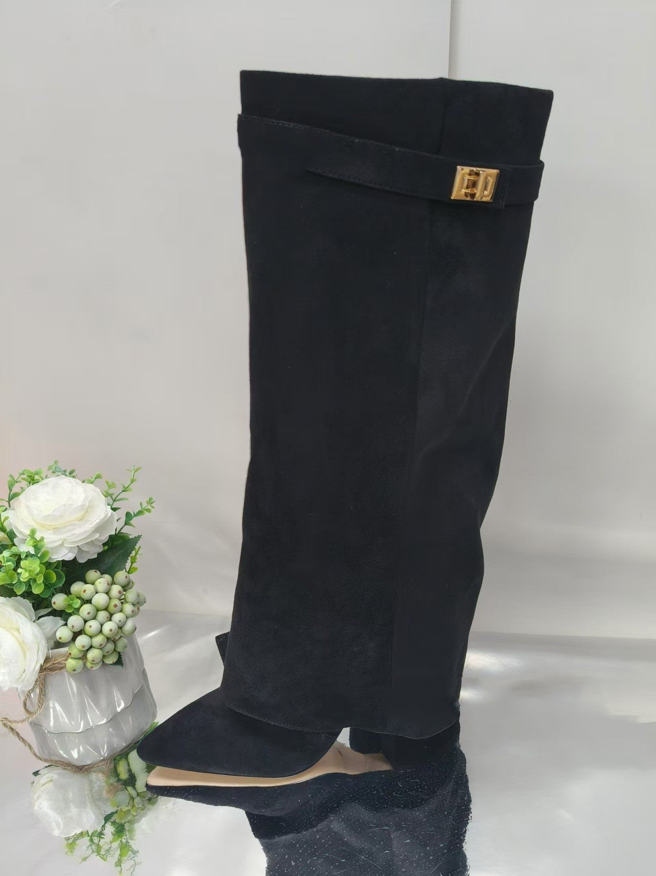GR | Verschluss Hosen Stiefel Reiterstiefel Mittlere Wade