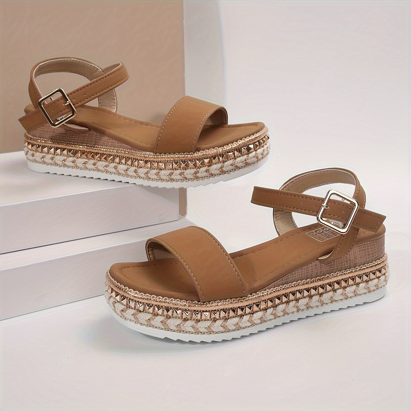 GR | Elegant Women's Buckle Comfort Platform Sandals