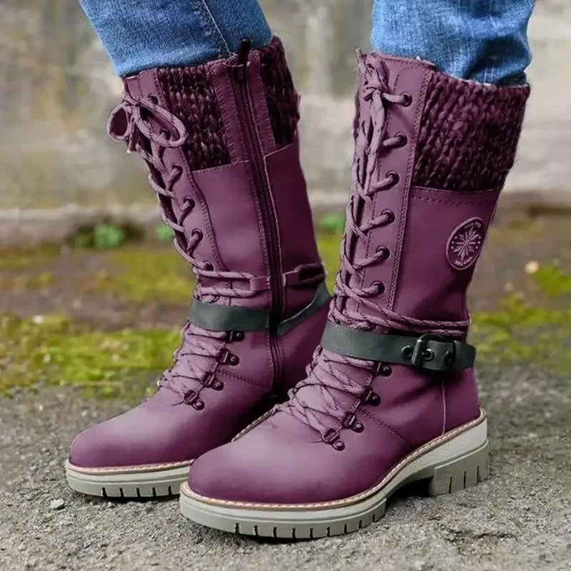 GR | Modern Knitted Snow Boots with Mid-Height Sole 