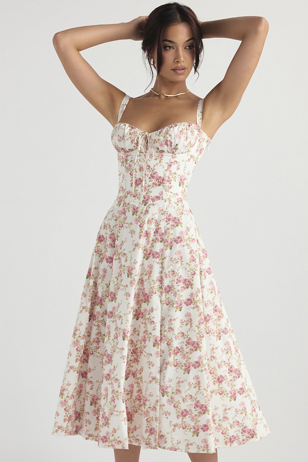 GR cut sundress for women with French flair and seductive hip slit"
