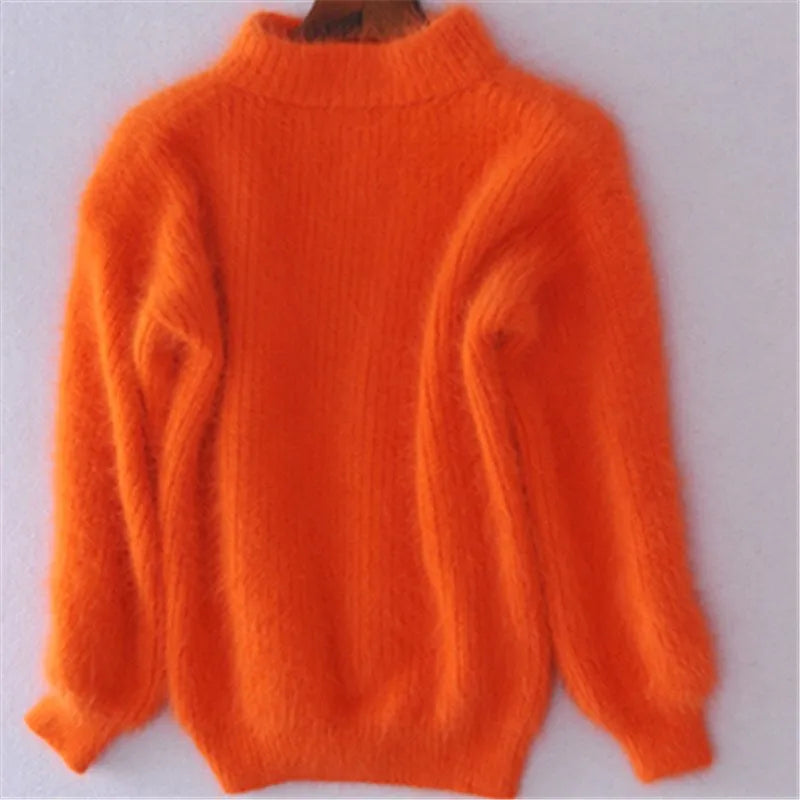 GR | Pullover im Vintage-Angora-Stil: Locker gestrickt und schlicht.