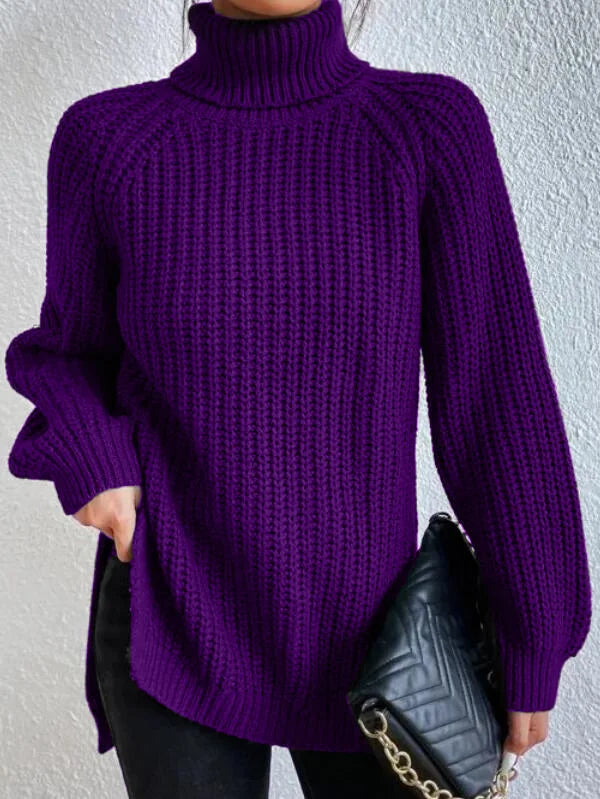 GR Dresden – Roll-neck sweater with raglan sleeves and slit hem 