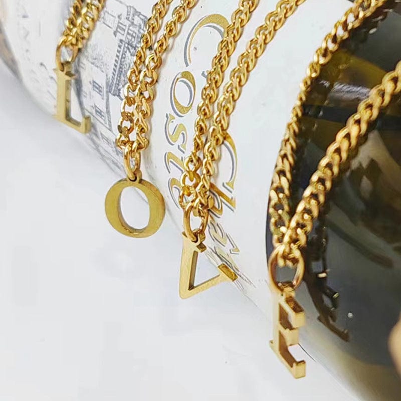 GR | Letters All Match 14k Stainless Steel Necklace
