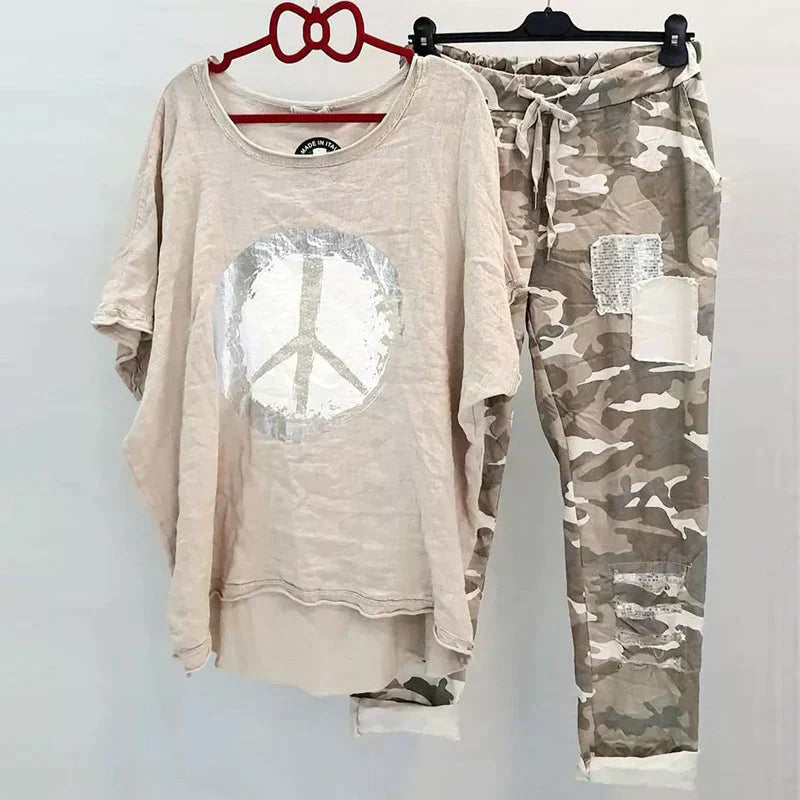 GR | Two-piece camouflage outfit for women - trendy outfit
