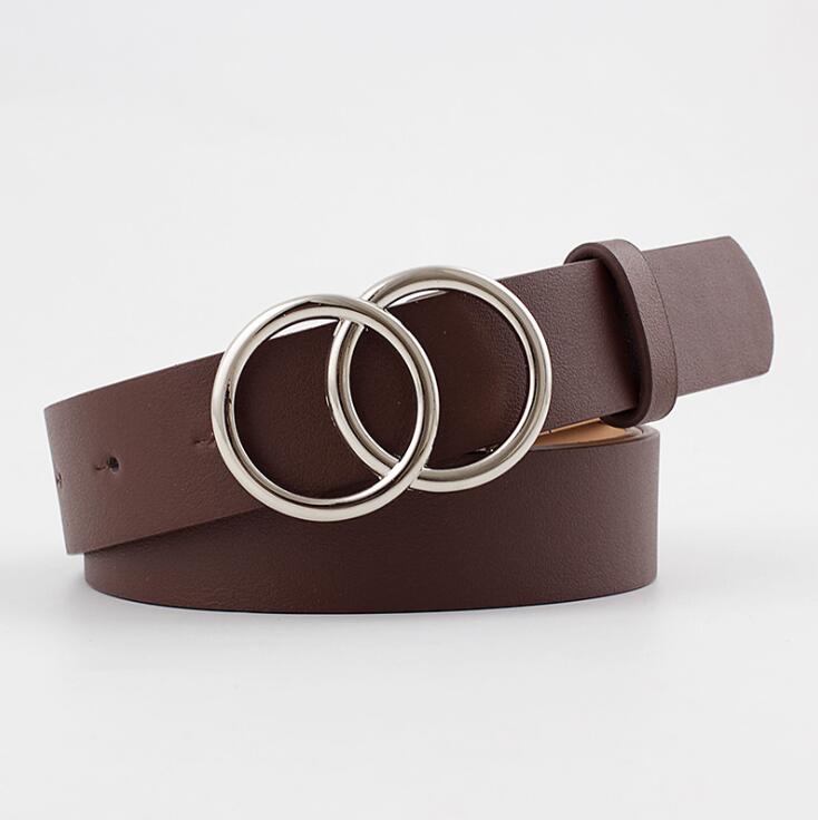 Beltona - Women's leather belt with O-ring buckle 