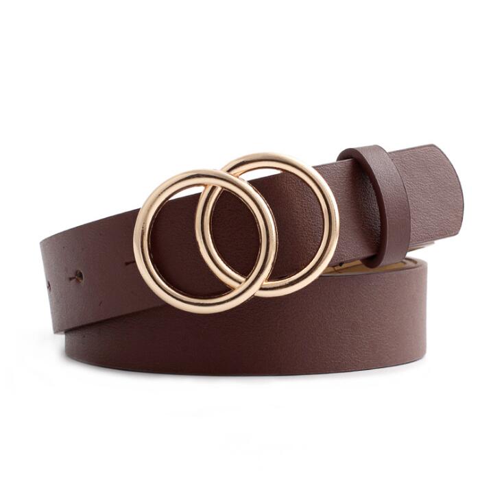 Beltona - Women's leather belt with O-ring buckle 