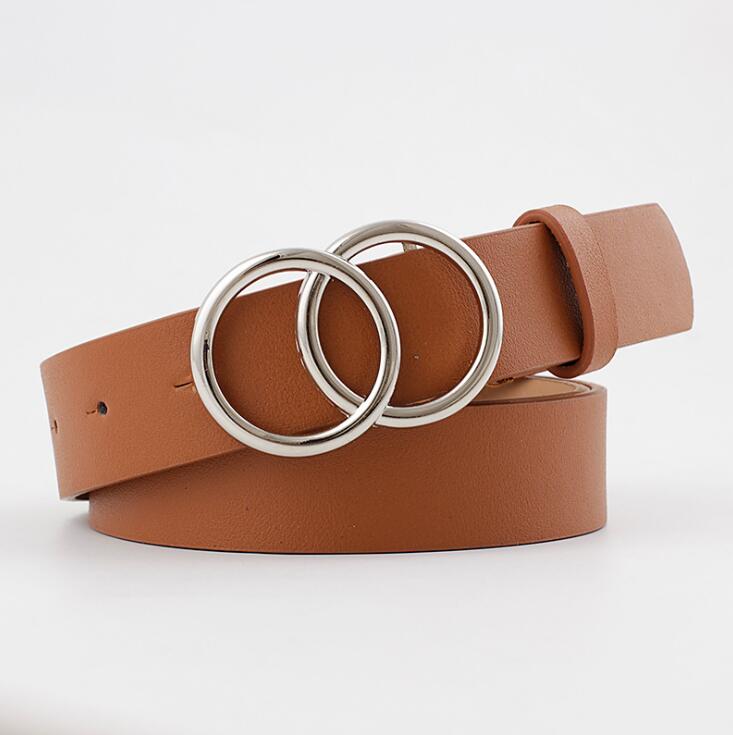Beltona - Women's leather belt with O-ring buckle 