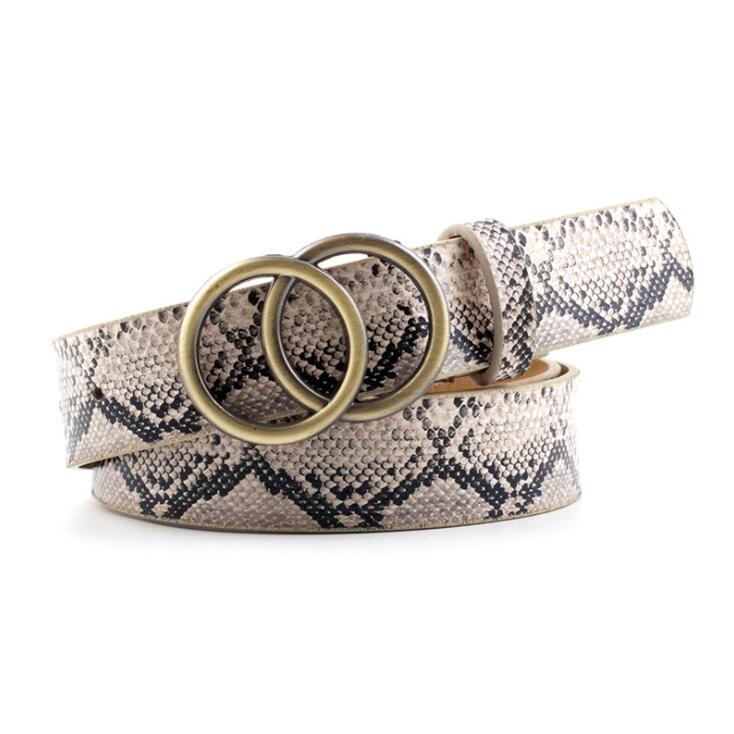 Beltona - Women's leather belt with O-ring buckle 