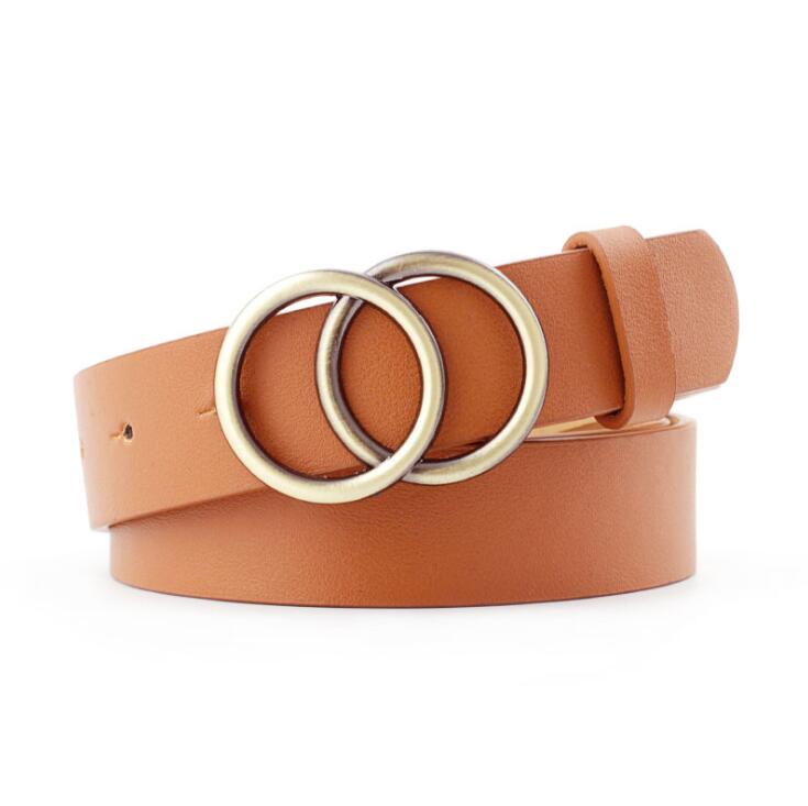Beltona - Women's leather belt with O-ring buckle 