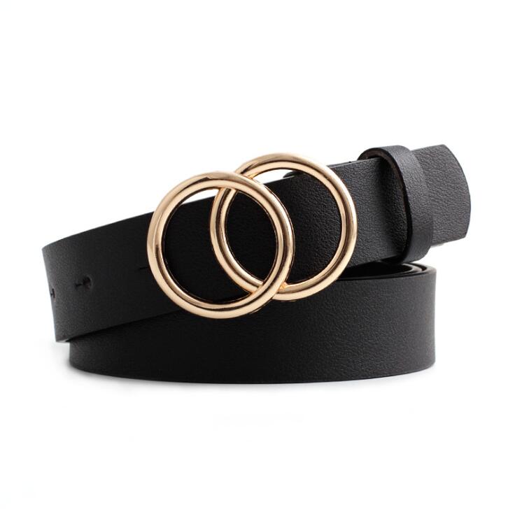 Beltona - Women's leather belt with O-ring buckle 