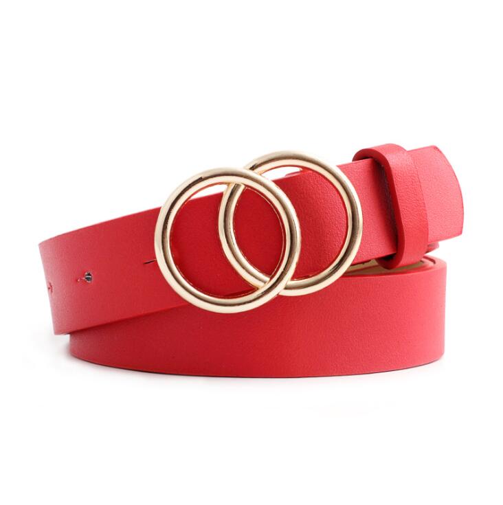 Beltona - Women's leather belt with O-ring buckle 