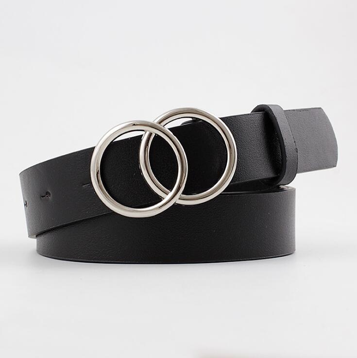 Beltona - Women's leather belt with O-ring buckle 