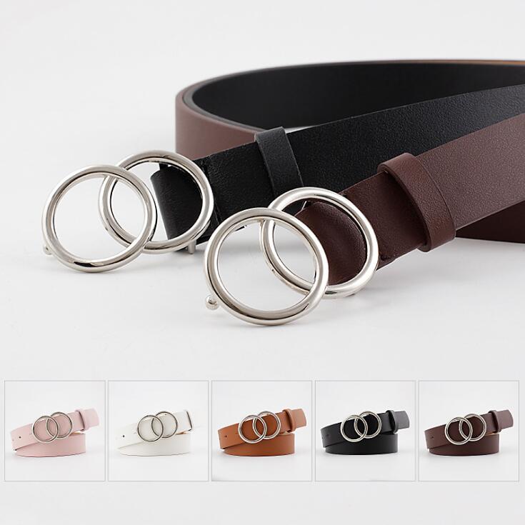 Beltona - Women's leather belt with O-ring buckle 