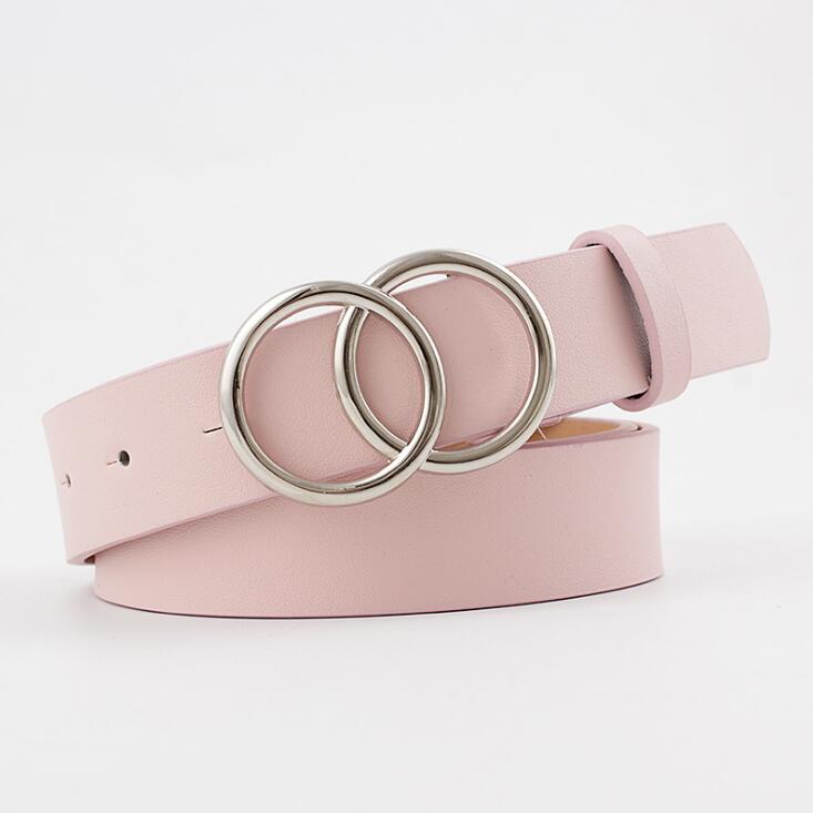 Beltona - Women's leather belt with O-ring buckle 