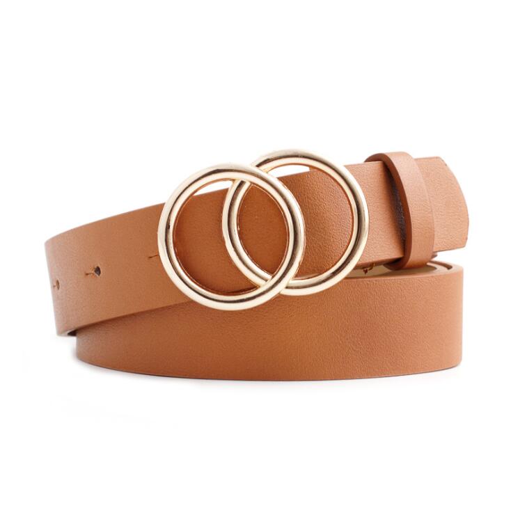 Beltona - Women's leather belt with O-ring buckle 