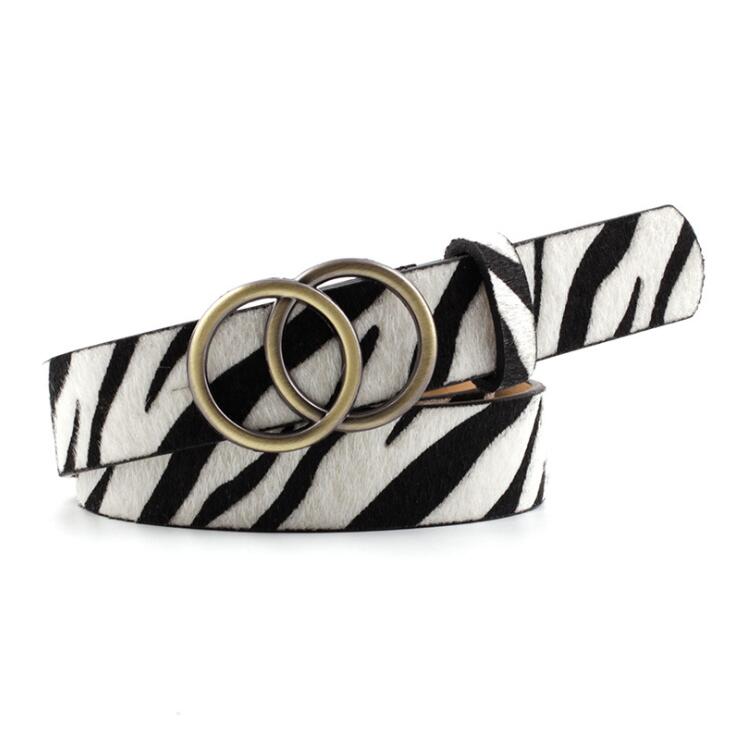 Beltona - Women's leather belt with O-ring buckle 