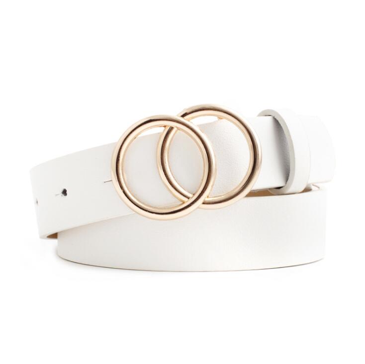 Beltona - Women's leather belt with O-ring buckle 