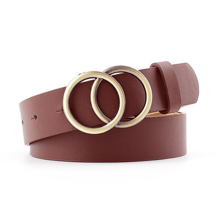 Beltona - Women's leather belt with O-ring buckle 