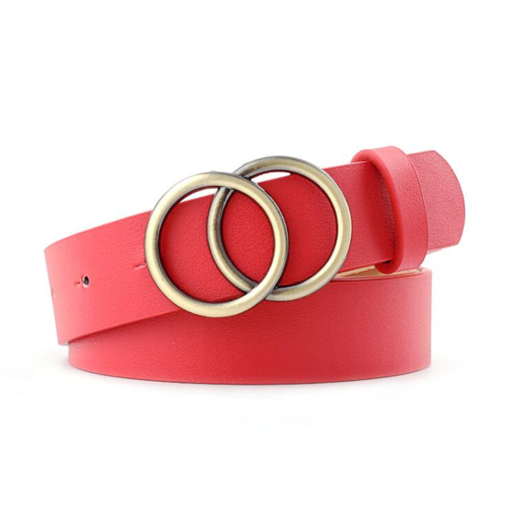 Beltona - Women's leather belt with O-ring buckle 