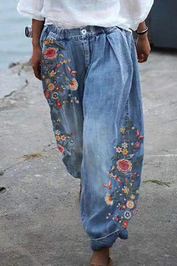 GR | Bohemian Floral Printed Oversized Harem Pants 