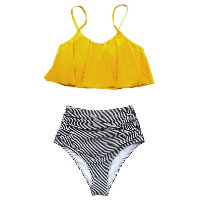GR | Bikini with ruched top and high-waisted bikini bottom