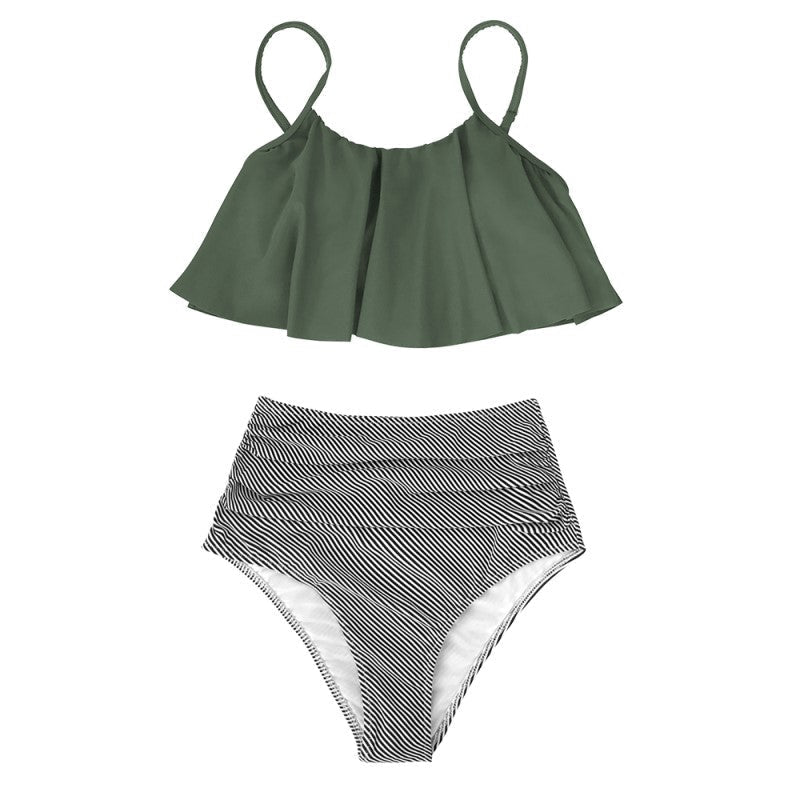 GR | Bikini with ruched top and high-waisted bikini bottom