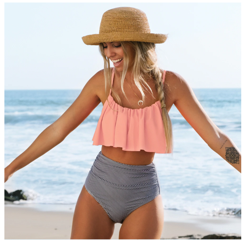 GR | Colorful bikini with ruffles